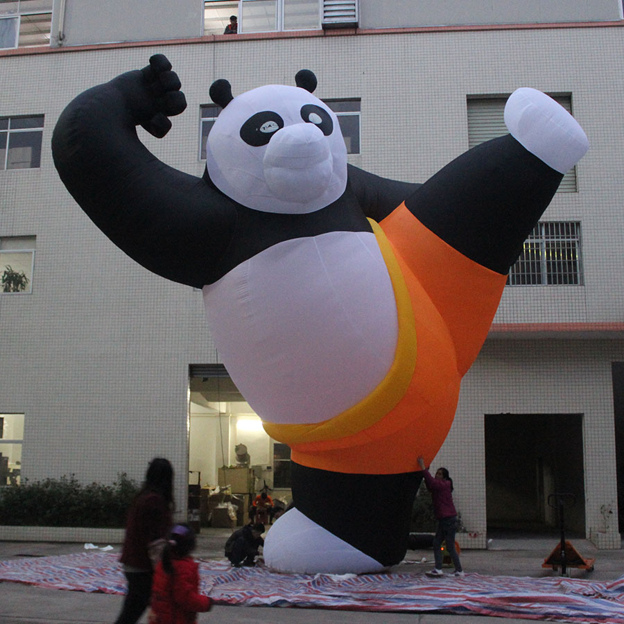 Giant 13.2/20ft outdoor Inflatable Kung Fu Panda Balloon Cartoon For Advertising