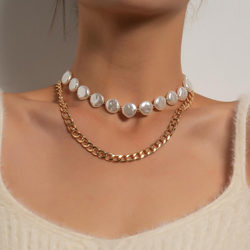 Chains Ingemark Vintage Multilayer Baroque Pearl Choker Necklace For Women Girls Unique Cuban Curb Smooth Clavicle Chain Neck Jewelry, Silver
Chains Ingemark Vintage Multilayer Baroque Pearl Choker Necklace For Women Girls Unique Cuban Curb Smooth Clavicle Chain Neck Jewelry, Silver