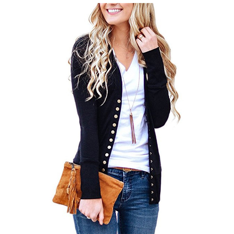 Ladies Cardigan Knitted Buttons Solid Color Basic Casual Long Sleeve Regular Sweater Cardigan Autumn Winter Spring, White;black
Ladies Cardigan Knitted Buttons Solid Color Basic Casual Long Sleeve Regular Sweater Cardigan Autumn Winter Spring, White;black