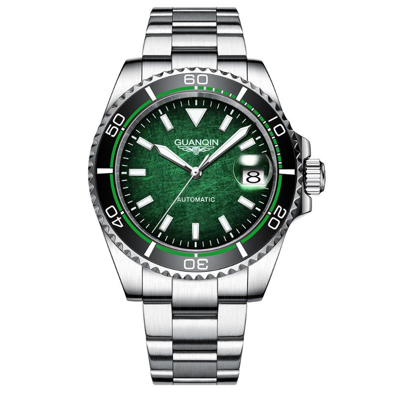 Wristwatches GUANQIN Top Men's Watches NH35 Movement Mechanical Automatic Sapphire Watch Man Ceramic Bezel Waterproof Clock, Black
Wristwatches GUANQIN Top Men's Watches NH35 Movement Mechanical Automatic Sapphire Watch Man Ceramic Bezel Waterproof Clock, Black