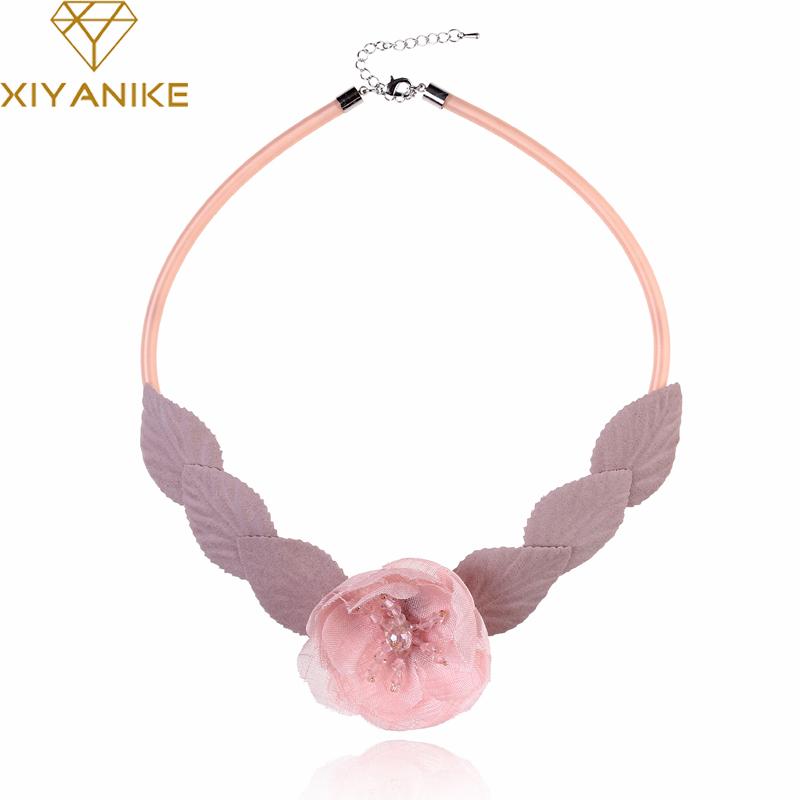 Elegant Handmade Fabric Flower Leaves Statement Choker Necklace For Women Girl Leather Fashion Jewelry N729 Chokers
Elegant Handmade Fabric Flower Leaves Statement Choker Necklace For Women Girl Leather Fashion Jewelry N729 Chokers