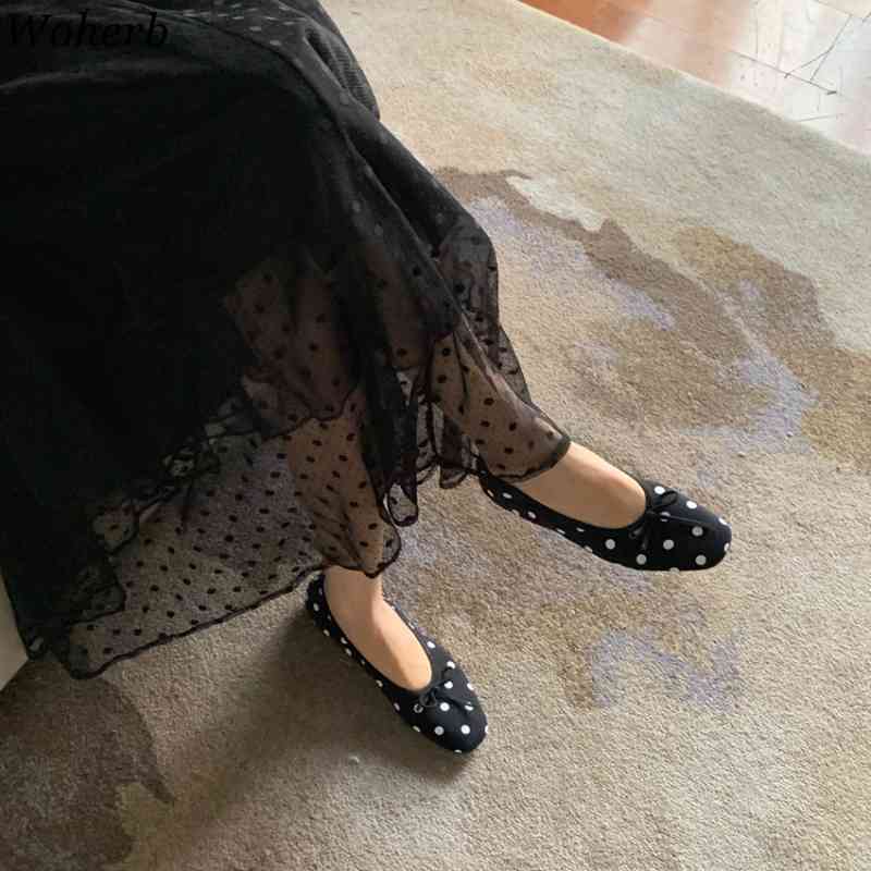 Vintage Dress Women O Neck Polka Dot Gauze Puff Sleeve Vestidos Temperament Slim Black Maxi Dresses Summer Elegant Robe 210519