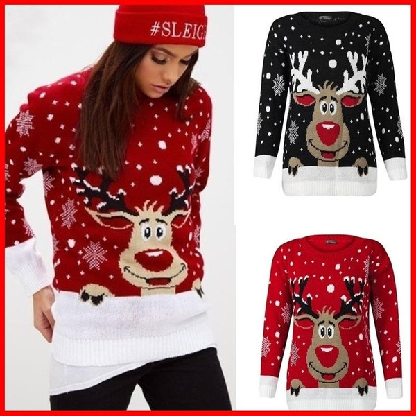Women Sweater Ugly Christmas SHGTE weater Deer Warm Knitted New Long Sleeve Sweater Jumper Top O-Neck Santa Claus Fashion Casual Blouse, Red
Women Sweater Ugly Christmas SHGTE weater Deer Warm Knitted New Long Sleeve Sweater Jumper Top O-Neck Santa Claus Fashion Casual Blouse, Red