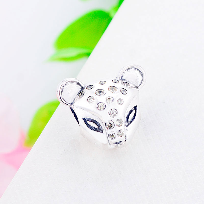 100% 925 Sterling Silver Bead Fit Original Charms Bracelet Sparkling Animal Head Lion Princess Lovely Jewelry for Making DIY Berloque