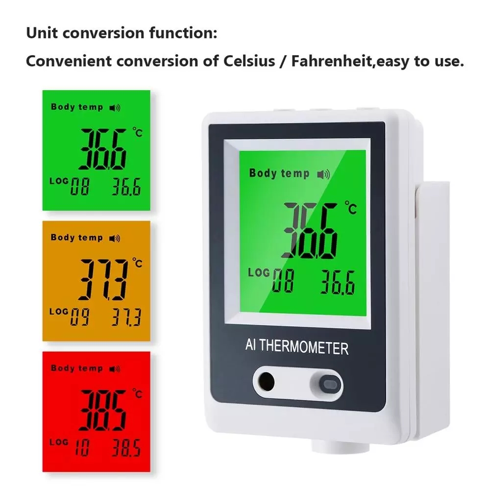 A8 Wall Mount Infrared Thermometer Gauge Indicator Non Contact Hygrometer Voice Broadcast Indoor Outdoor Automatic Temperature Sensor