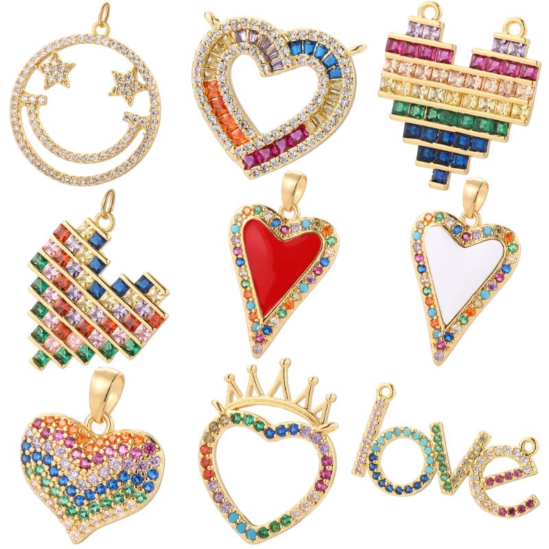Charms Heart Letter For Jewelry Making Supplies Bohemian Dangle Real Gold Plated Crystal CZ Diy Necklace Earring Bracelet, Bronze;silver
Charms Heart Letter For Jewelry Making Supplies Bohemian Dangle Real Gold Plated Crystal CZ Diy Necklace Earring Bracelet, Bronze;silver