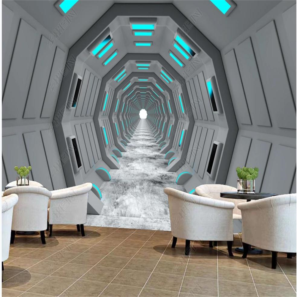 Modern technology sense corridor background wall 3d murals wallpaper for living room