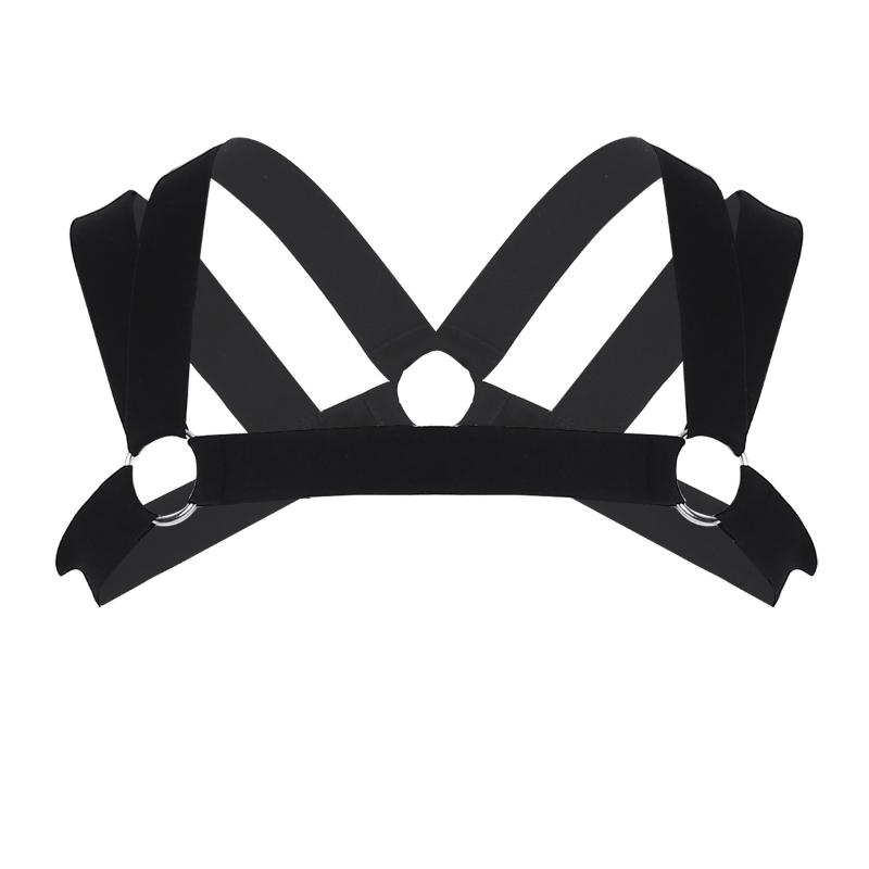 Harness Men Double Shoulder Straps Elastic Chest Muscle Belt With Metal O-rings Fancy Club Party Costume Strap Accessory Bras Sets, Black
Harness Men Double Shoulder Straps Elastic Chest Muscle Belt With Metal O-rings Fancy Club Party Costume Strap Accessory Bras Sets, Black