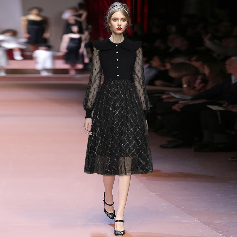 Casual Dresses Little Black Dress High Quality Runway 2021 Gold Line Mesh Long Sleeve Knitting Patchwork Lurex Ball Gown Elegant
Casual Dresses Little Black Dress High Quality Runway 2021 Gold Line Mesh Long Sleeve Knitting Patchwork Lurex Ball Gown Elegant