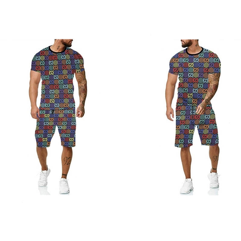 Short sleeve suit 3D printing Plaid crew neck top 5-point shorts personality trend hip hop, Black
Short sleeve suit 3D printing Plaid crew neck top 5-point shorts personality trend hip hop, Black