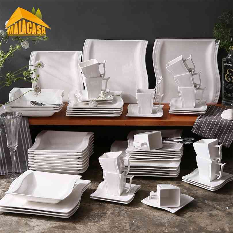 MALACASA FLORA 60-Piece White Porcelain Dinner Set with 12*Cup,Saucer,Dessert Soup Plate Tableware for 12 Person 210902
MALACASA FLORA 60-Piece White Porcelain Dinner Set with 12*Cup,Saucer,Dessert Soup Plate Tableware for 12 Person 210902