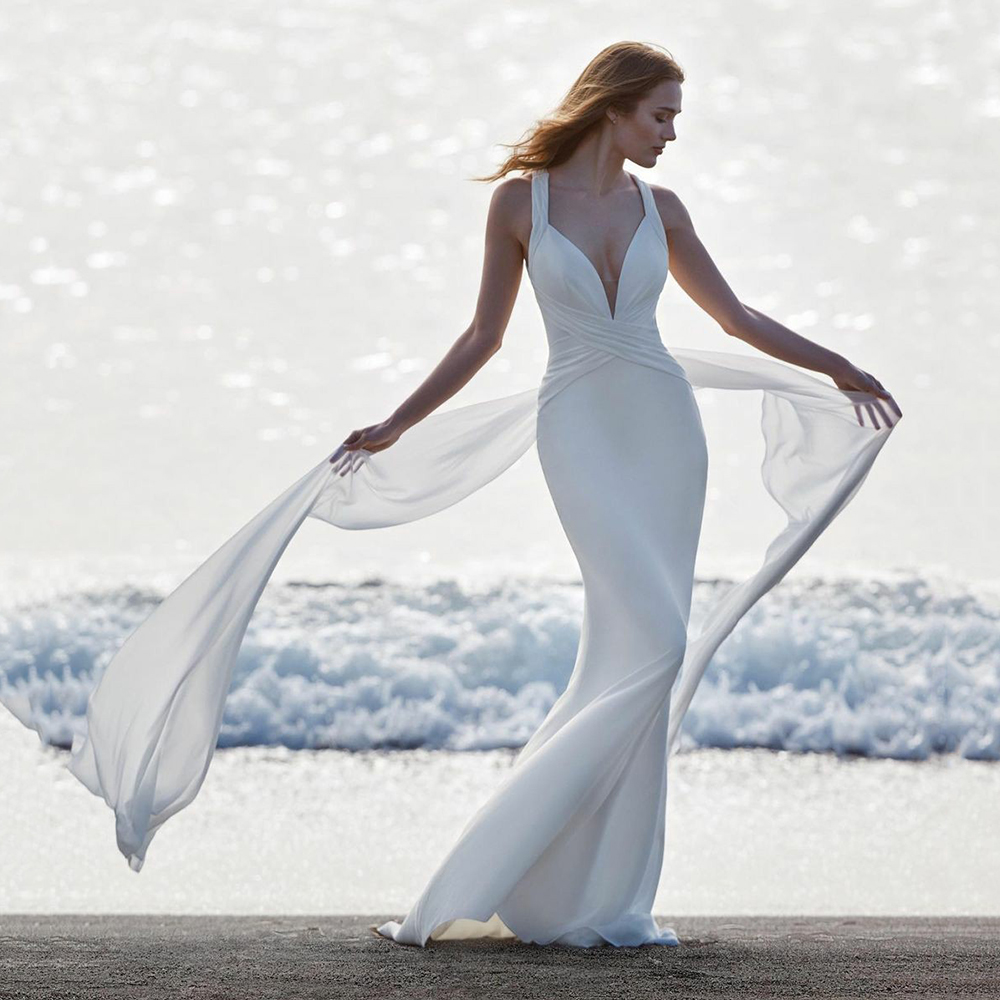 Charming Boho Wedding Dress 2022 Chiffon Column Criss Cross Back No Train Bridal Gowns V Neck Summer Beach Bohemian Dresses, Ivory
Charming Boho Wedding Dress 2022 Chiffon Column Criss Cross Back No Train Bridal Gowns V Neck Summer Beach Bohemian Dresses, Ivory