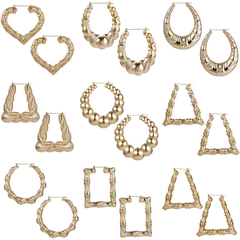 yutong Wgoud Punk Gold Bamboo Shape Earring Fashion Various Geometric Heart Circle Hoop For Women And Girls Gift Accessories, Golden;silver
yutong Wgoud Punk Gold Bamboo Shape Earring Fashion Various Geometric Heart Circle Hoop For Women And Girls Gift Accessories, Golden;silver