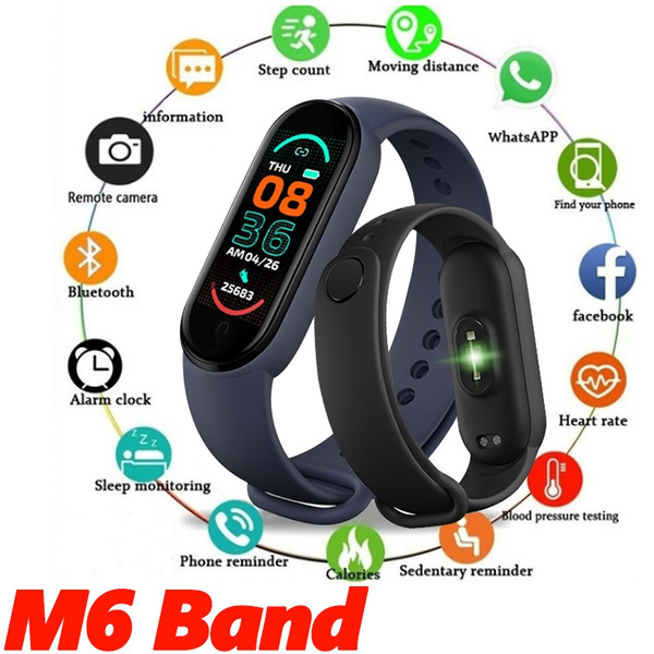 M6 Smart Bracelet Watch Band Fitness Tracker Heart Rate Blood Pressure Monitor 5 Color Screen Wristband Sport Men's and women's wristbands with packing boxes
M6 Smart Bracelet Watch Band Fitness Tracker Heart Rate Blood Pressure Monitor 5 Color Screen Wristband Sport Men's and women's wristbands with packing boxes