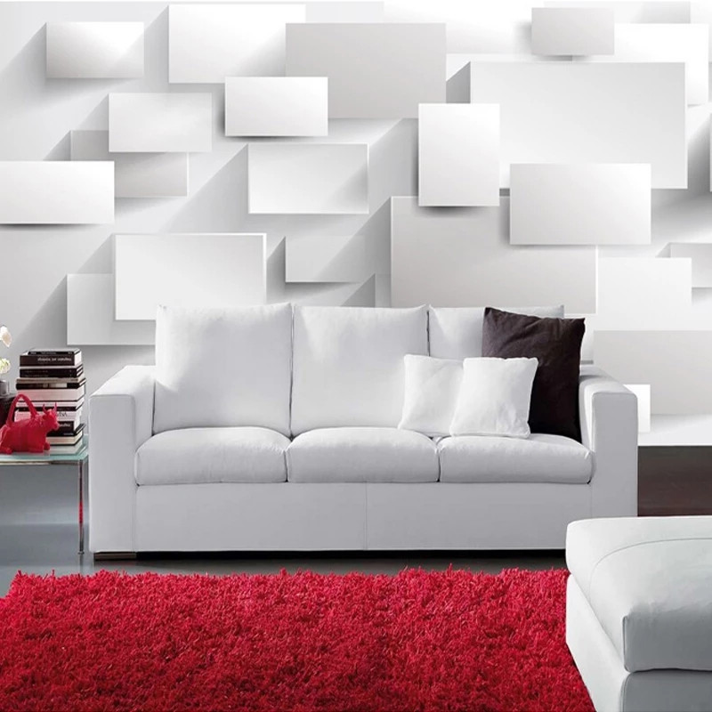 Custom Wall Mural Modern 3D Stereoscopic Large Mural Wallpaper Box Cube Wall Paper Sofa Bedroom Wallpaper Murals