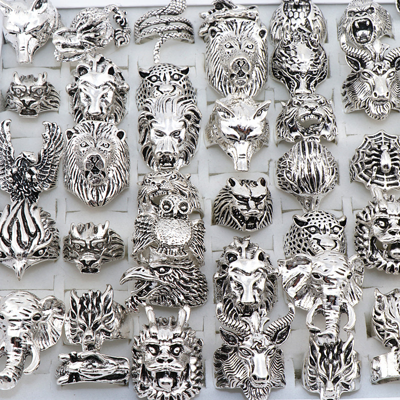 Wholesale 20pcs Band Rings Mix Snake Owl Dragon Wolf Elephant Tiger Etc Animal Style Antique Vintage Jewelry Ring for Men Women
Wholesale 20pcs Band Rings Mix Snake Owl Dragon Wolf Elephant Tiger Etc Animal Style Antique Vintage Jewelry Ring for Men Women