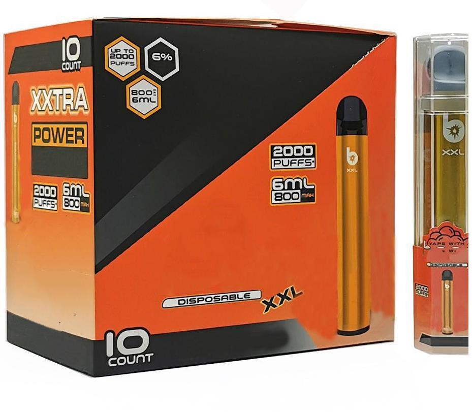2000 Puffs 800mAh Bang XXL Disposable Vape Pen Electronic Cigarette E Vapor Pod XXtra Puff Disposables Vaporizer posh air bar max lun Gunnpod
2000 Puffs 800mAh Bang XXL Disposable Vape Pen Electronic Cigarette E Vapor Pod XXtra Puff Disposables Vaporizer posh air bar max lun Gunnpod