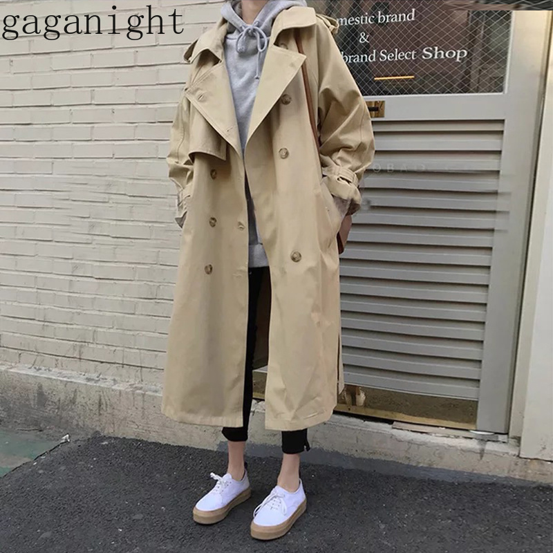 Gaganight Spring Autumn Women Casual Trench Coat Elegant Long Oversize Double Breasted Vintage Outwear Loose Clothing 210519, Khaki
Gaganight Spring Autumn Women Casual Trench Coat Elegant Long Oversize Double Breasted Vintage Outwear Loose Clothing 210519, Khaki