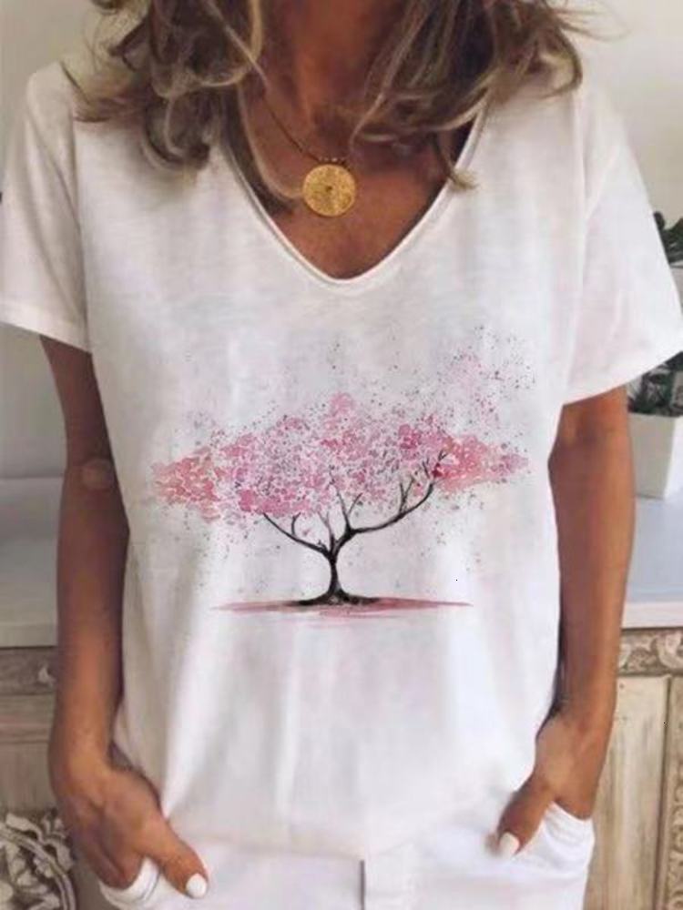 Casual Dresses Fashion loose V-neck ing tree Print slim versatile T-shirt short sve top, Gray
Casual Dresses Fashion loose V-neck ing tree Print slim versatile T-shirt short sve top, Gray