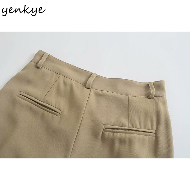 Spring Women Casual Wide Leg Pants Female Solid Color High Waist Flowy Elegant Office Trousers pantalon pour femme 210430
