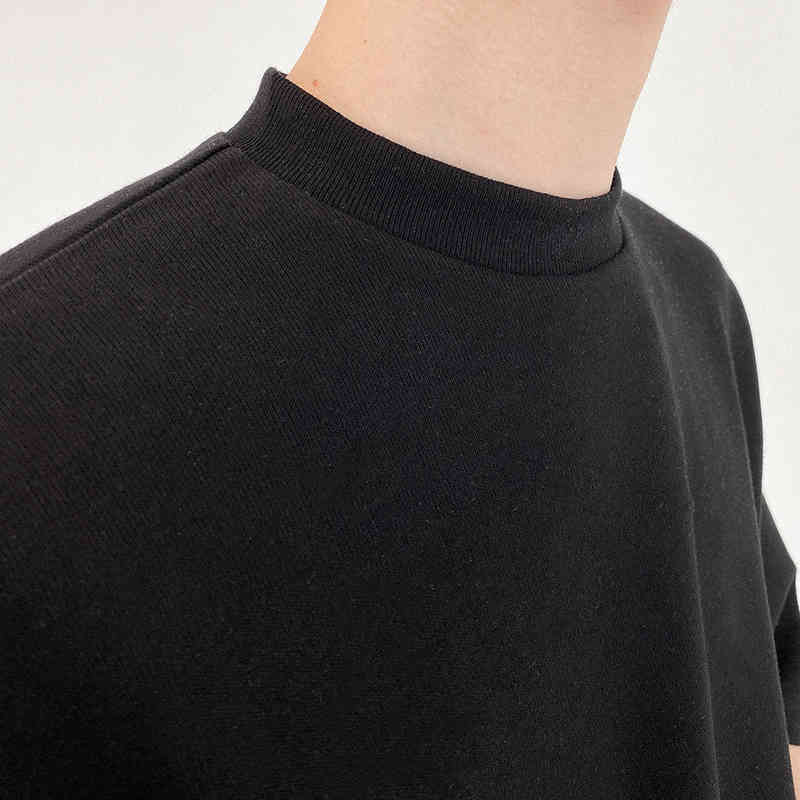 IEFB Summer Stand Collar Basic T-shirt Men's Cotton Korean Streetwear Fashion Black White Half Sleeve Tee Tops 9Y6976 210524