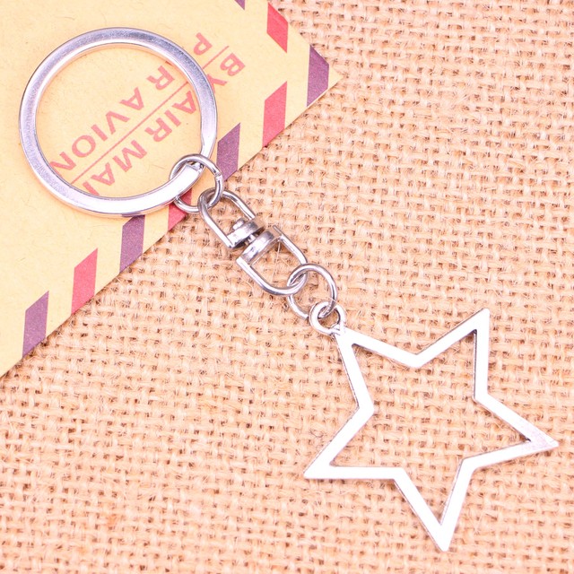 20pcs New Fashion Keychain 37*35 mm hollow star Pendants DIY Men Jewelry Car Key Chain Ring Holder Souvenir For Gift
20pcs New Fashion Keychain 37*35 mm hollow star Pendants DIY Men Jewelry Car Key Chain Ring Holder Souvenir For Gift