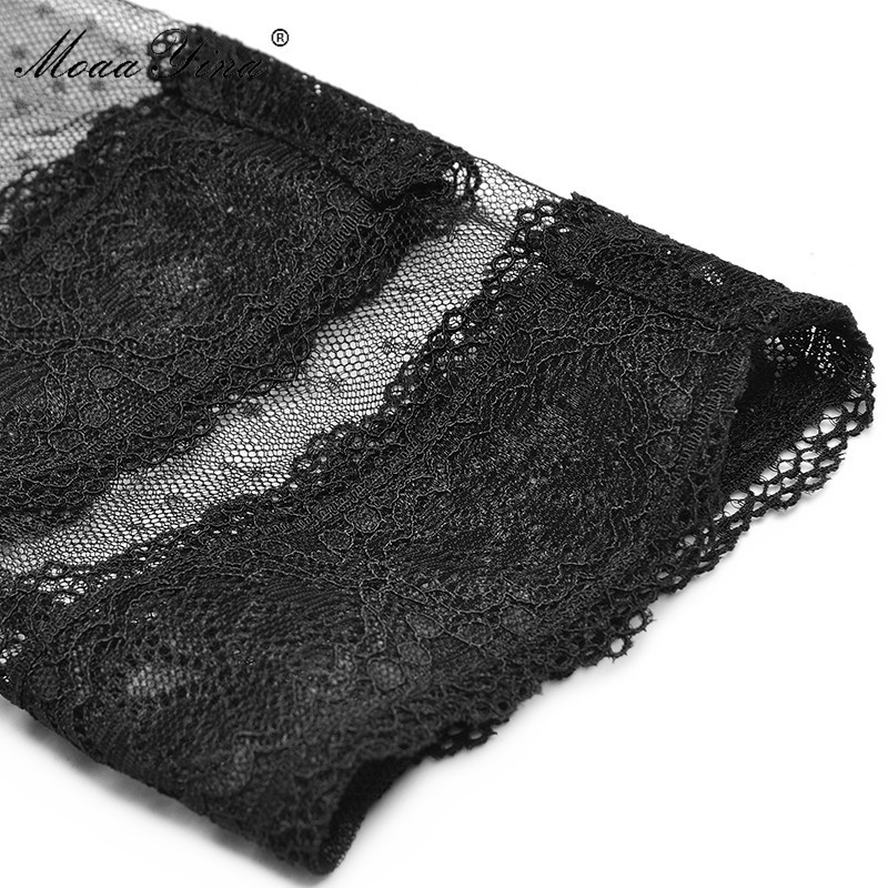 Fashion dress Spring Women Dress Long sleeve Lace Cascading Ruffle Vintage Mesh Dresses 210524