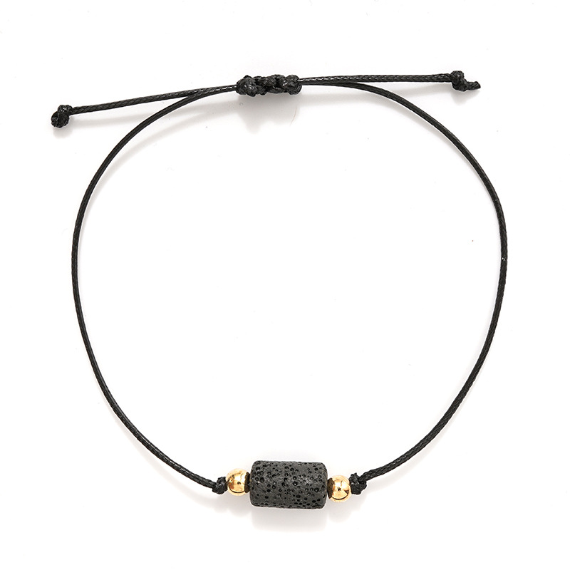 Cylindrical White Black Lava Stone Bead Weave Perfume Bracelet Aromatherapy Essential Oil Diffuser Bracelet For Women Men jewelry