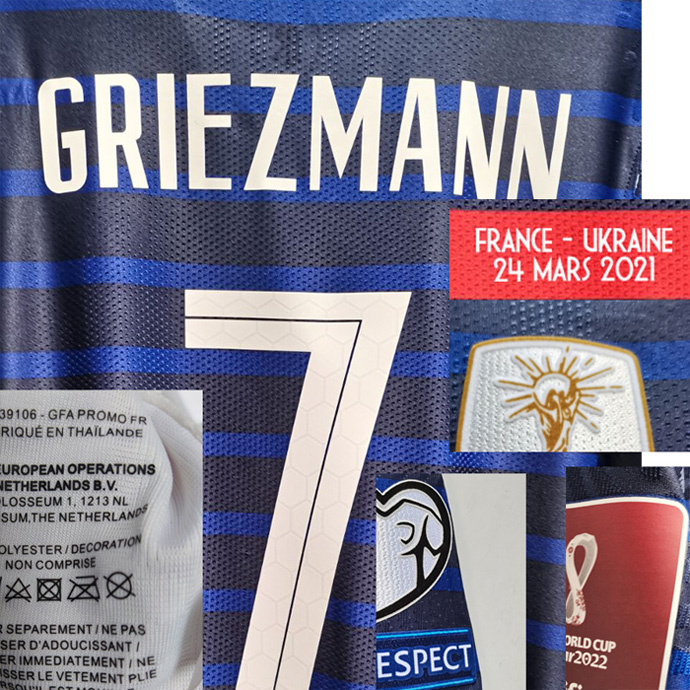 MatchWorn Player Issue Mbappe Griezmann Jersey Vs Ukraine KAZAKHSTAN Match Details maillot Shirt
MatchWorn Player Issue Mbappe Griezmann Jersey Vs Ukraine KAZAKHSTAN Match Details maillot Shirt