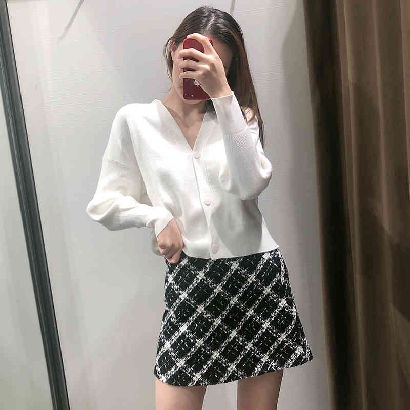 Women Fashion Mini Plaid Skirt A Line Bodycon Casual Lady Skirts Tweed Streetwear Bottoms Summer Vintage Elegant Ropa Mujer 210515