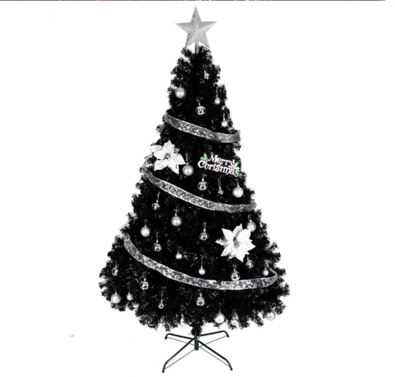 Christmas Decoration 6ft 1600 Branches PVC Christmas Tree Black