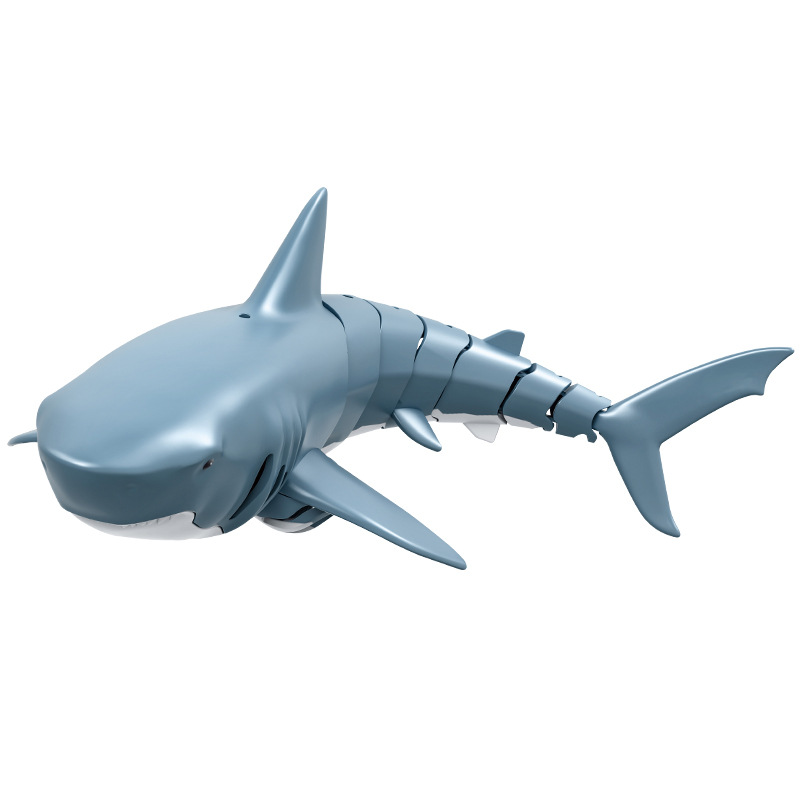 Electronics Robots2.4G RC Shark Fish Boat Robot Radio Simulation Waterproof Model Electronic Remote Control Swimming Animal Toys