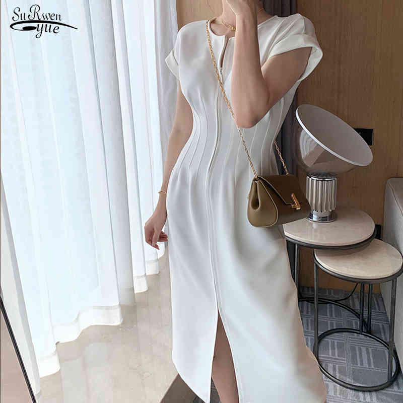 Summer Women Solid Color Elegant Vestidos White Black Party Bodycon Work Office Lady Female Slim Dress Robe Femme 13902 210521
Summer Women Solid Color Elegant Vestidos White Black Party Bodycon Work Office Lady Female Slim Dress Robe Femme 13902 210521