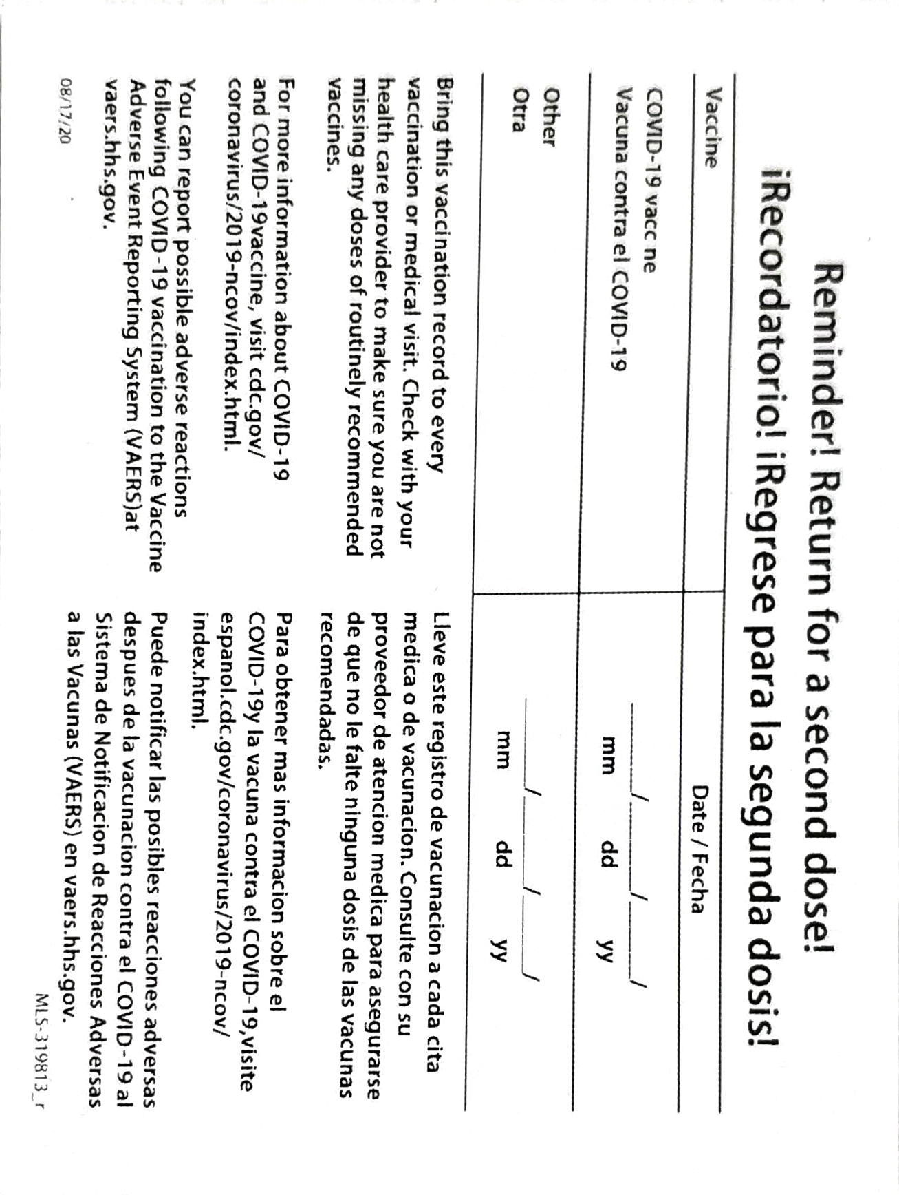 EMS Delivery CDC Vaccination Cards Blank Vaccinated Record Fill Information Yourself Card with Sleeves Reminder Paper
EMS Delivery CDC Vaccination Cards Blank Vaccinated Record Fill Information Yourself Card with Sleeves Reminder Paper