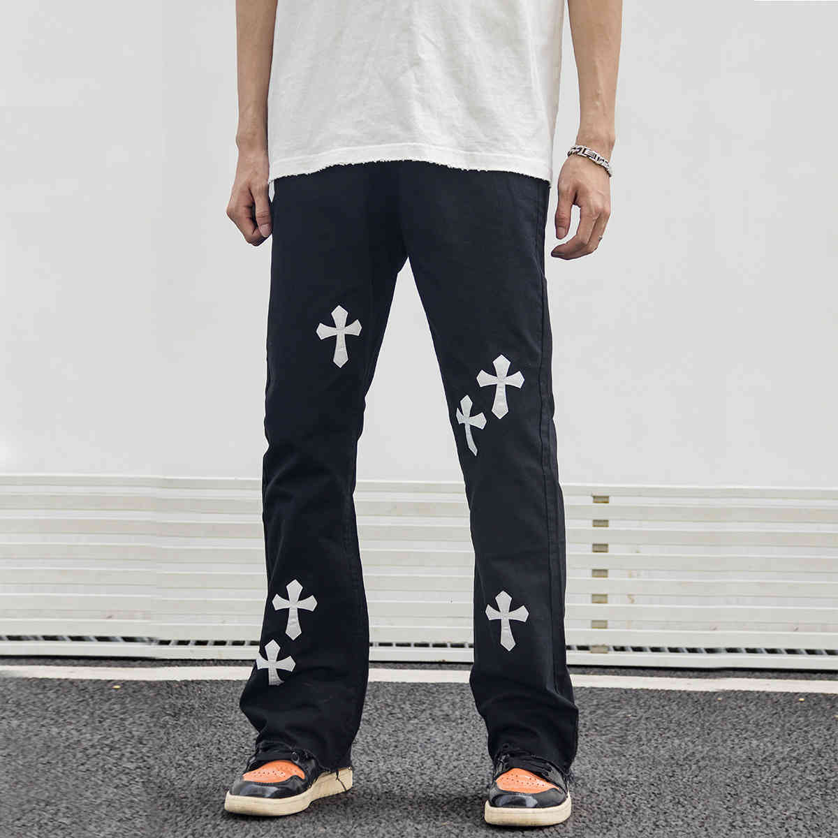 jeans cross pu lace up men's 2021 spring and summer high waist slim micro trumpet casual pants chaogao street, Blue
jeans cross pu lace up men's 2021 spring and summer high waist slim micro trumpet casual pants chaogao street, Blue