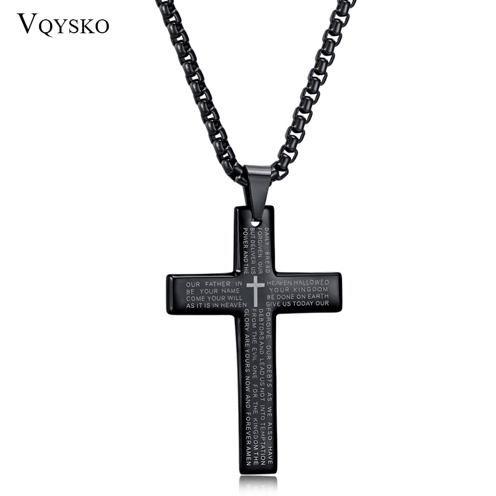 Punk Stainless Steel Cross Bible Pendant Neckalce for Men Women Fashion Jewelry Gift Prayer Letter Bijoux Collares Whole
Punk Stainless Steel Cross Bible Pendant Neckalce for Men Women Fashion Jewelry Gift Prayer Letter Bijoux Collares Whole