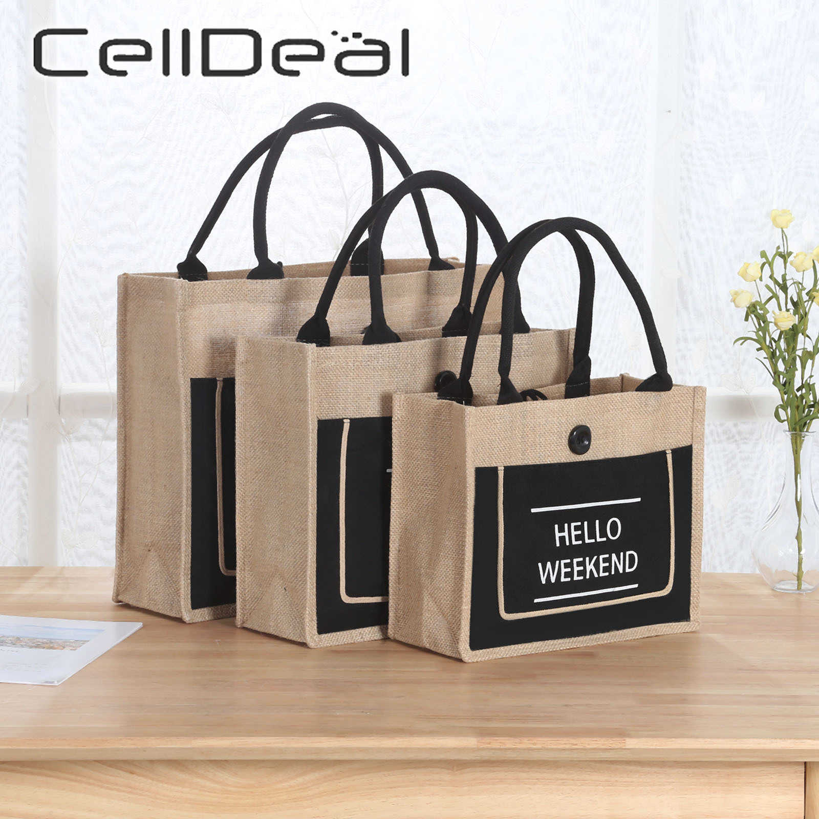 Summer Natural Linen Luxury Tote Large Capacity "Hello Weekend"Female Casual Shoulder Bag Daily Handbag Fresh Beach Shopping Bag C0601, White
Summer Natural Linen Luxury Tote Large Capacity "Hello Weekend"Female Casual Shoulder Bag Daily Handbag Fresh Beach Shopping Bag C0601, White