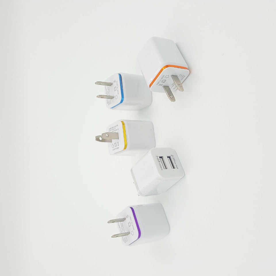 Dual USB Metal wall Chargers US Plug 2.1A AC Power Adapter 2 port for huawei Iphone Samsung LG