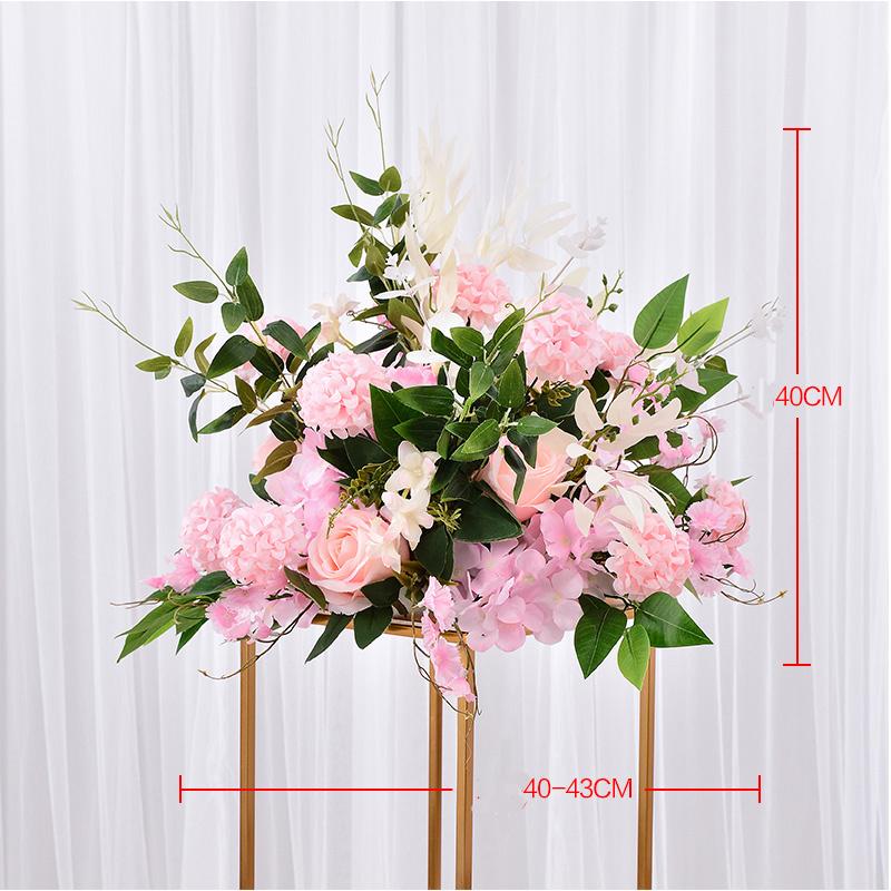 Customize 40cm Artificial Rose Wedding Table Decor Flower Ball Centerpieces Backdrop Party Floral Road Lead Decorative Flowers & Wreaths