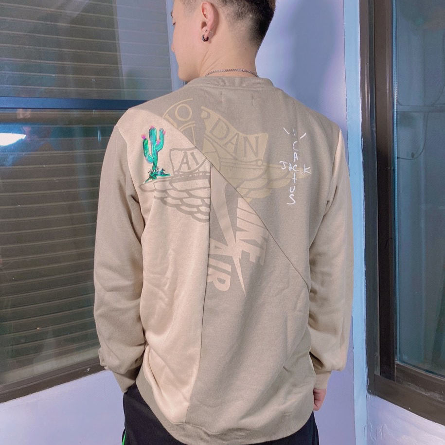 Cotton Stitching Terry Long-sleeved Pullover Round Neck Sweater with Cactus and Ts Embroidery on The Back, Khaki
Cotton Stitching Terry Long-sleeved Pullover Round Neck Sweater with Cactus and Ts Embroidery on The Back, Khaki
