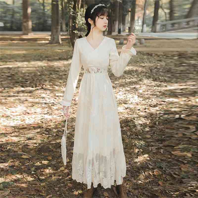 Embroidery Long Dress Elegant White Mid-calf V-neck Midi Fit and Flare Lace Vestidos Sleeve Women Spring 210603, Blue
Embroidery Long Dress Elegant White Mid-calf V-neck Midi Fit and Flare Lace Vestidos Sleeve Women Spring 210603, Blue