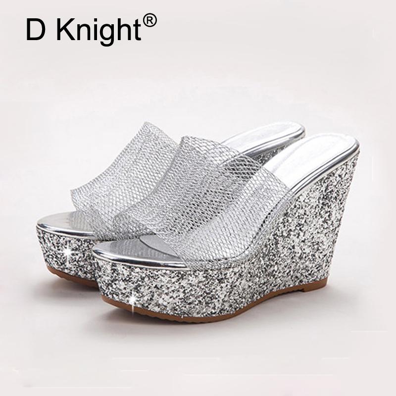 Slippers Stylish Super High Heels Wedges Summer Shoes Woman Bling Mesh Platform Sandals Women Peep Toe Gold Flip Flops Sandalias, Black
Slippers Stylish Super High Heels Wedges Summer Shoes Woman Bling Mesh Platform Sandals Women Peep Toe Gold Flip Flops Sandalias, Black