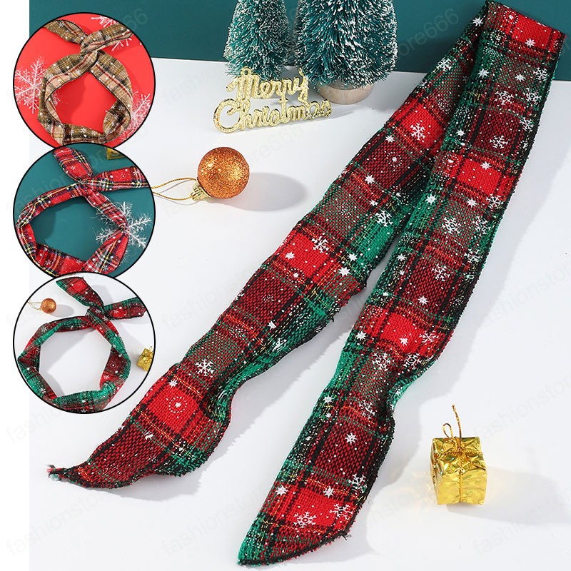 Christmas Style Elastic Hair Bands Women Fashion Striped Bow Headband Korean Style Festival Bowknot Headwear Hair Accessories