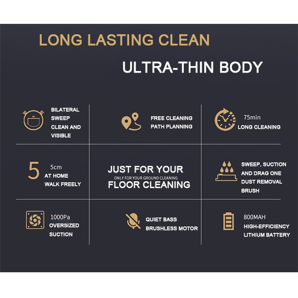 Smart Sweeper Robot Vacuum Cleaners Simple Operation Super Suction No Noise USB Charging High Capacity Factory Straight Hair318u