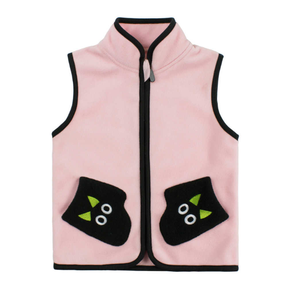 Mudkingdom Boys-Girls Vest Jackets Cartoon Pocket Sleeveless Children Outerwear Coats Autumn Winter Fleece Thick Kids Clothes 210615