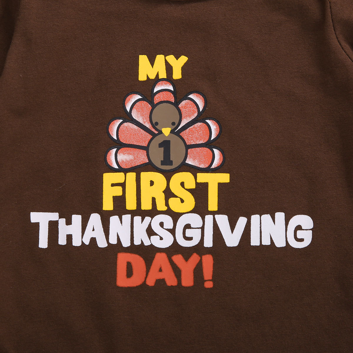 0-24M MY 1st Thanksgiving Day born Infant Baby Girl Clothes Set Cartoon Turkey Romper Flower Skirts Outfits Party 210515