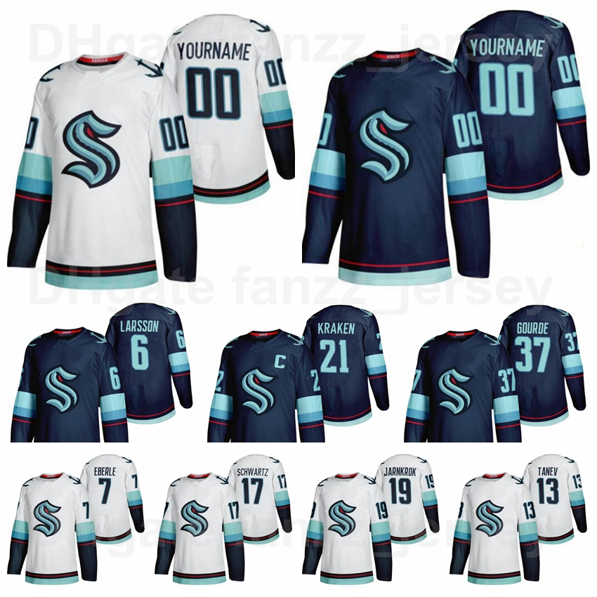 Men Ice Hockey Seattle Kraken Jersey 5 Mark Giordano 7 Eberle 29 Vince Dunn 37 Yanni Gourde 17 Jaden Schwartz 72 Joonas Donskoi 22 Mason Appleton 19 Calle Jarnkrok, White
Men Ice Hockey Seattle Kraken Jersey 5 Mark Giordano 7 Eberle 29 Vince Dunn 37 Yanni Gourde 17 Jaden Schwartz 72 Joonas Donskoi 22 Mason Appleton 19 Calle Jarnkrok, White