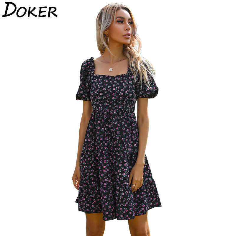 Floral Print Square Collar Puff Sleeve Summer Mini Dres Temperament Casual Beach Dresses Female Vestido De Festa 210604, Black
Floral Print Square Collar Puff Sleeve Summer Mini Dres Temperament Casual Beach Dresses Female Vestido De Festa 210604, Black