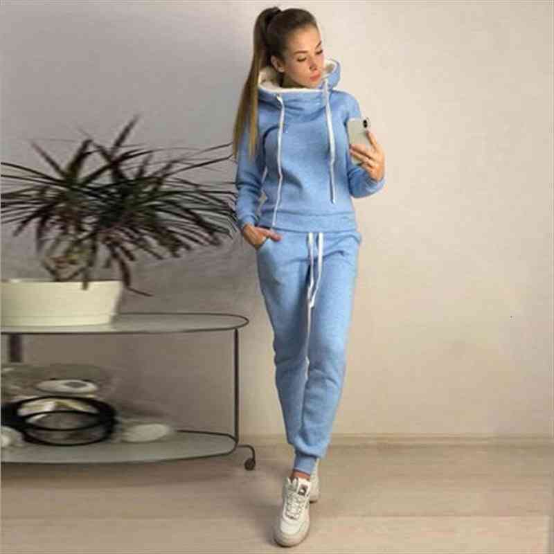 2 piece set women winter plus size female set tracksuit black casual outfits women elegant fashion pants sets hooded sweater, White
2 piece set women winter plus size female set tracksuit black casual outfits women elegant fashion pants sets hooded sweater, White