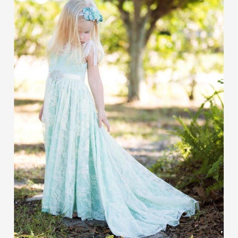 Girl's Dresses Mint Green Lace Flower Girls For Country Wedding A Line With Belt Sash Formal Kids Wear Vestidos De Communion Gowns, Red;yellow
Girl's Dresses Mint Green Lace Flower Girls For Country Wedding A Line With Belt Sash Formal Kids Wear Vestidos De Communion Gowns, Red;yellow